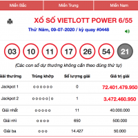 Vietlott jackpot-2-power 655 tiếp tục nổ